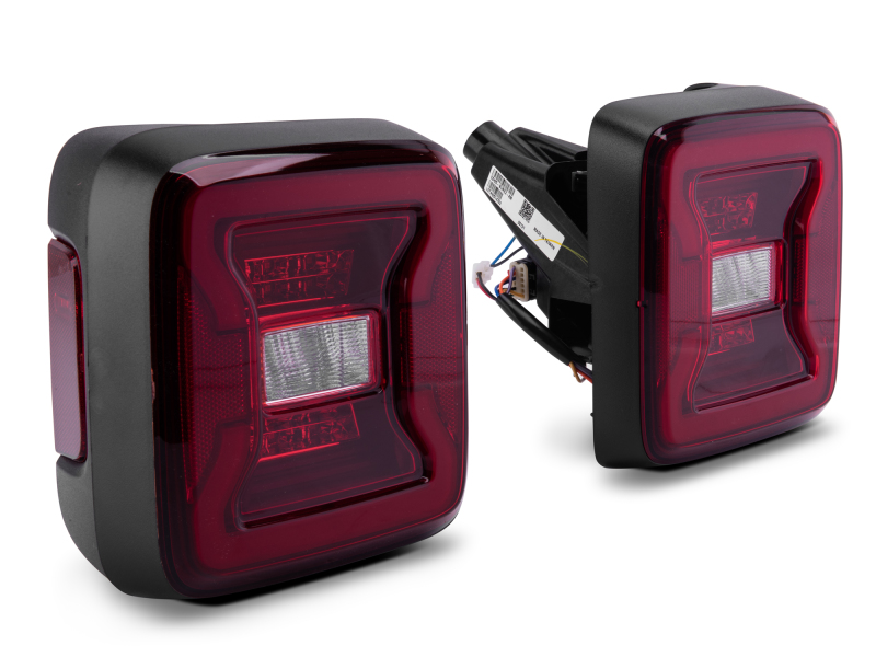 Raxiom for 2018-2022 Jeep Wrangler JL LED Tail Lights- Black Housing - Red Lens - Image 3