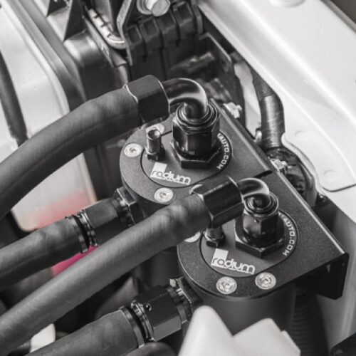 Alternative view of Radium Engineering 07-21 Toyota Tundra Dual Catch Can Kit Fluid Lock