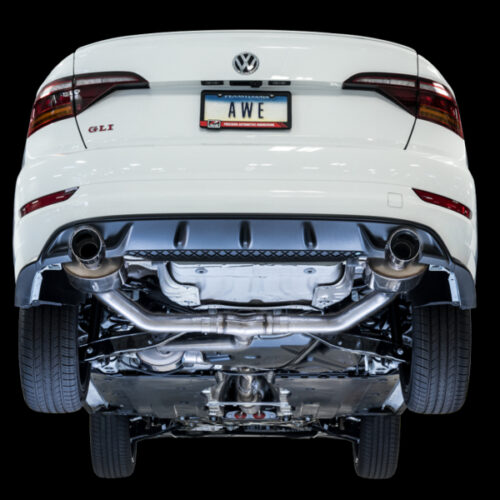 Alternative view of AWE Tuning Exhaust - Diamond Black Tips (Fits High-Flow DP) for 18-21 Volkswagen Jetta GLI Mk7 Touring