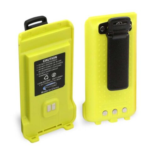 Rugged Radios GMR2 Replacement Lithium Battery w/12v Charge Port and Belt Clip Safety Yellow - Image 2