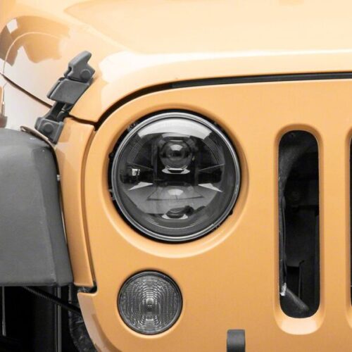 Raxiom for 2007-2018 Jeep Wrangler JK Axial Series DB1 LED Headlights- Black Housing- Clear Lens - Image 7