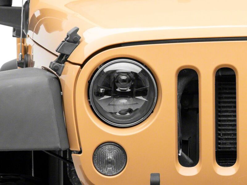 Raxiom for 2007-2018 Jeep Wrangler JK Axial Series DB1 LED Headlights- Black Housing- Clear Lens - Image 7