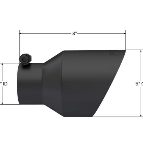 MBRP Universal 3in Hex Tip 5in Inlet 8in Length Dual Wall Exhaust Tip - Black Coated - Image 2