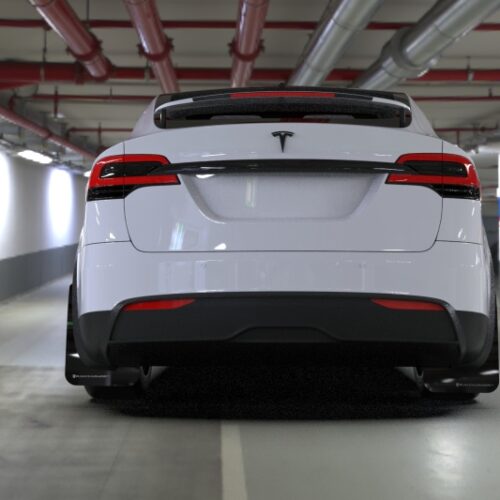 Rally Armor 22-26 Tesla Model X Black UR Mud Flap - Metallic Black Logo - Image 6