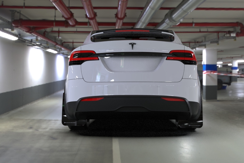 Rally Armor 22-26 Tesla Model X Black UR Mud Flap - Metallic Black Logo - Image 6