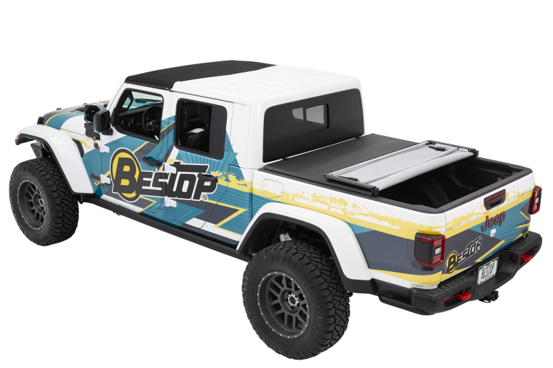 Bestop Fold Soft Tonneau - 20-26 Jeep Gladiator For 5 Ft. Bed Ez (Black Diamond) - Image 2