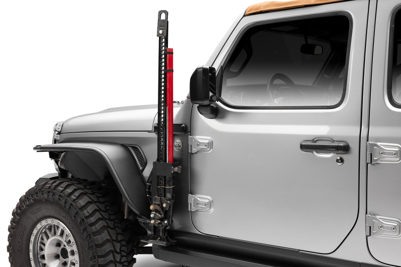 Go Rhino 18-24 Jeep Wrangler JL/JLU/JT Front Fender Jack Mount for Hi-Lift Jack - Tex. Blk - Image 7