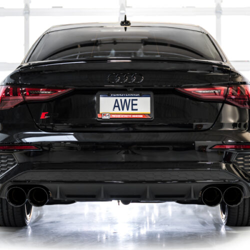 Alternative view of AWE Tuning Touring Edition Exhaust - Diamond Black Tips for 22-24 Audi 8Y S3