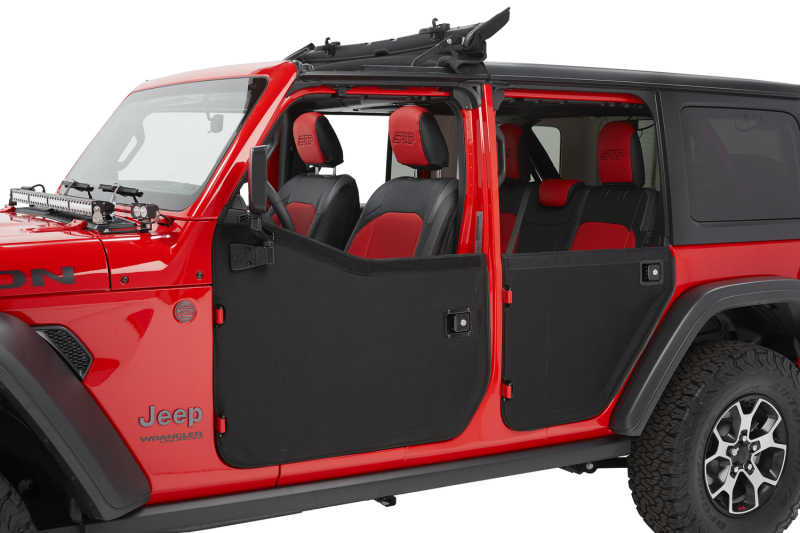 Bestop 20-26 Jeep Gladiator / 18-26 Wrangler JL Full Fabric Doors (Rear Black Twill) - Image 3