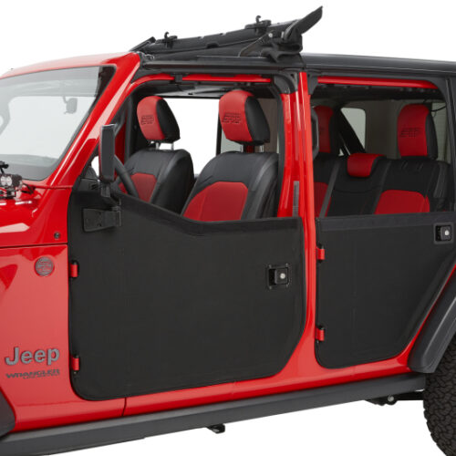 Bestop 20-26 Jeep Gladiator / 18-26 Wrangler JL Full Fabric Doors (Front Black Twill) - Image 3