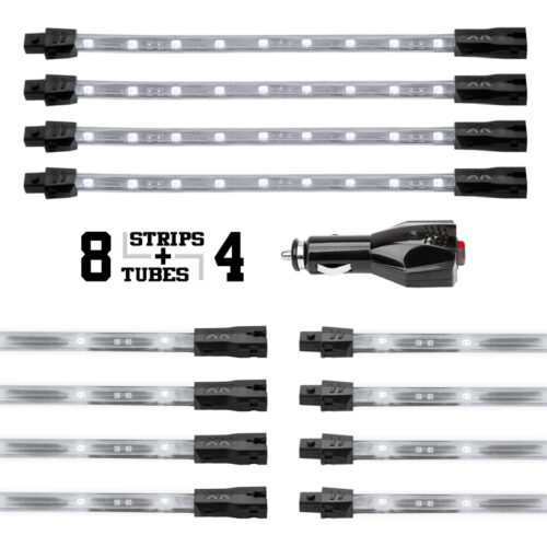 Alternative view of XK Glow Strip Single Color Underglow LED Accent Light Car/Truck Kit White - 8x24In Tube + 4x8In