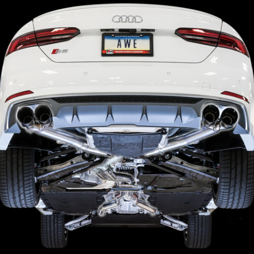 AWE Tuning Track Edition Exhaust - Non-Resonated (Black 102mm Tips) for Audi B9 S5 Sportback - Image 6