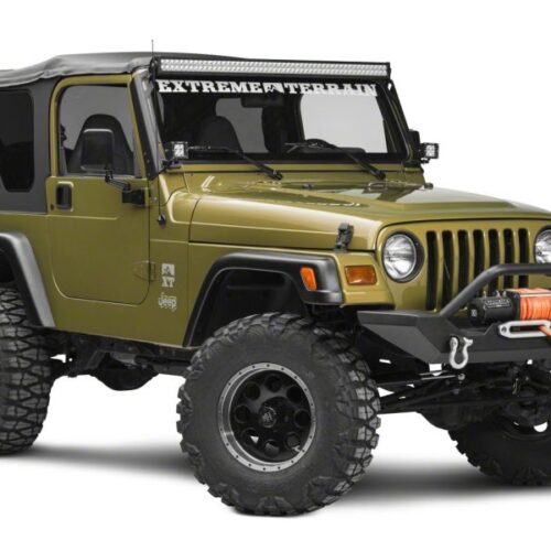 Raxiom for 1997-2006 Jeep Wrangler TJ 50-In LED Light Bar Windshield Mount w/ Auxiliary Bracket - Image 3