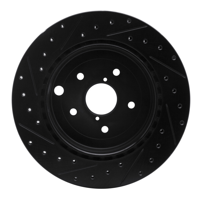 R1 08-20 Subaru Impreza Rear Right Drilled & Slotted Black Brake Rotor - Image 5