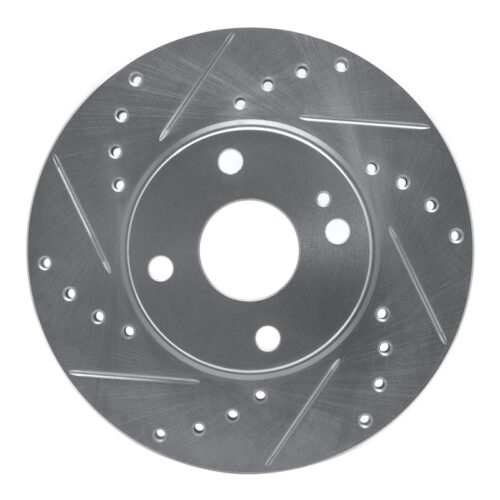 R1 Concepts for 94-02 Mazda Miata Front Left Drilled & Slotted Silver Brake Rotor