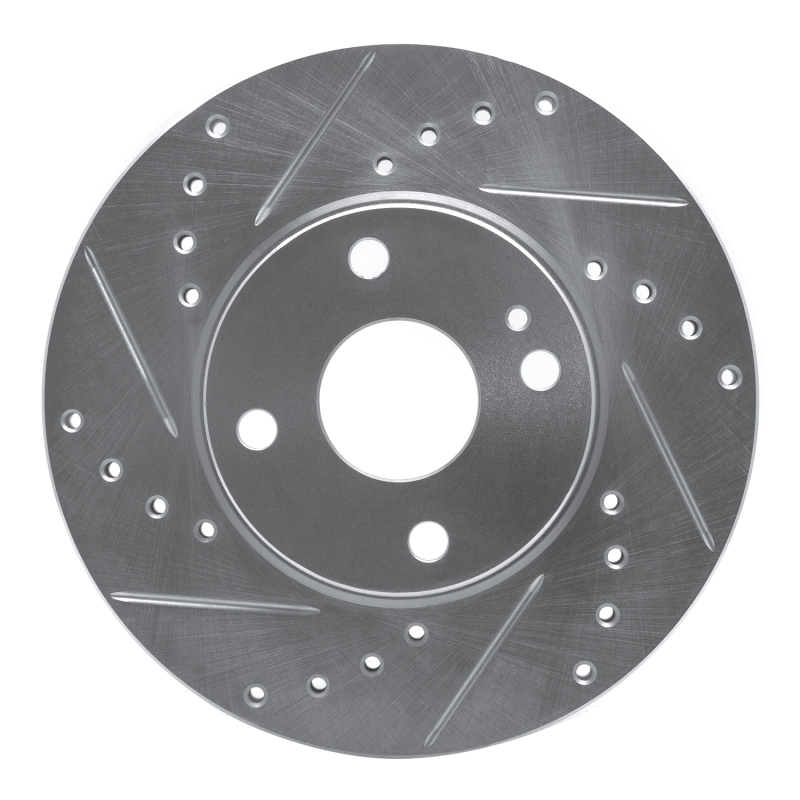 R1 Concepts for 94-02 Mazda Miata Front Left Drilled & Slotted Silver Brake Rotor