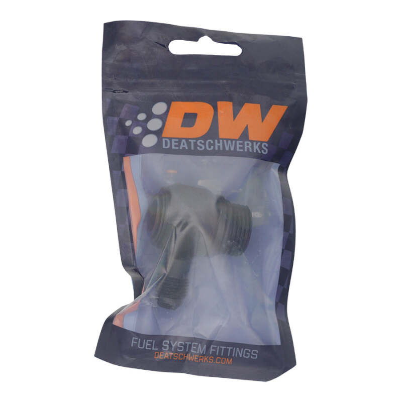 DeatschWerks 10AN ORB Male to 6AN Male Flare Low Profile 90-Degree Swivel - Anodized Matte Black - Image 2