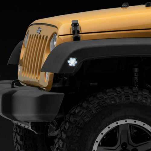 Raxiom for 2007-2018 Jeep Wrangler JK Axial Series White LED Side Marker Lights- Smoked