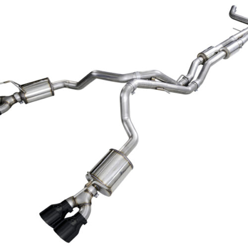 Alternative view of AWE Tuning Exhaust System w/ 5in Diamond Blk Tips for 2021+ Cadillac Escalade 6.2L 0FG Dual Exit