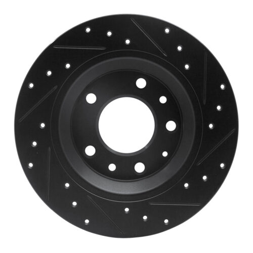 R1 Concepts for 98-15 Ford Fusion Rear Left Drilled & Slotted Black Brake Rotor - Image 5