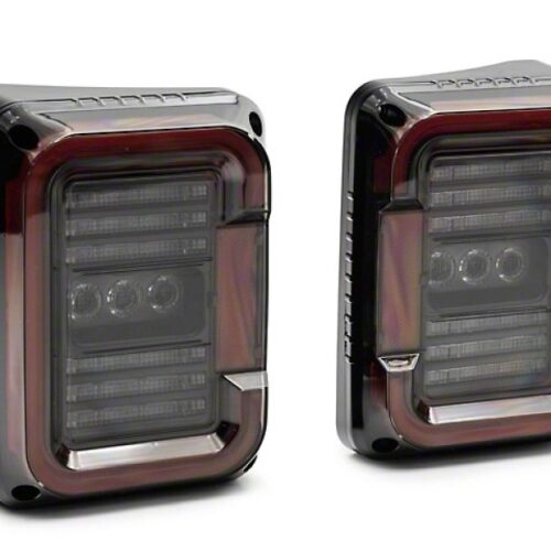 Alternative view of Raxiom for 2007-2018 Jeep Wrangler JK Axial Series LED Halo Tail Lights- Black Housing (Dark Smoked Lens)