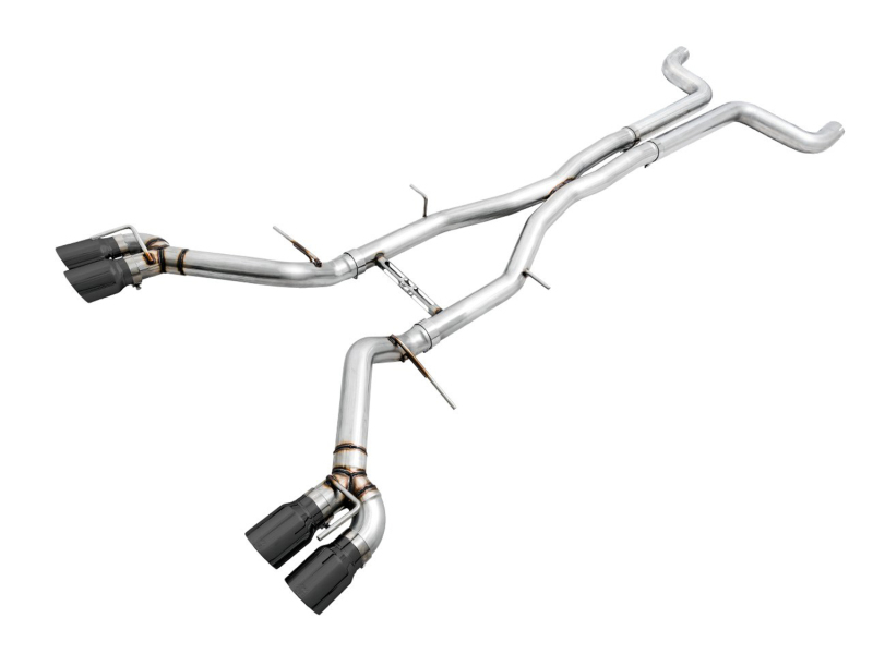 AWE Tuning Cat-Back Exhaust - Track Edition (Quad Diamond Black Tips) for 16-19 Chevy Camaro SS Non-Res