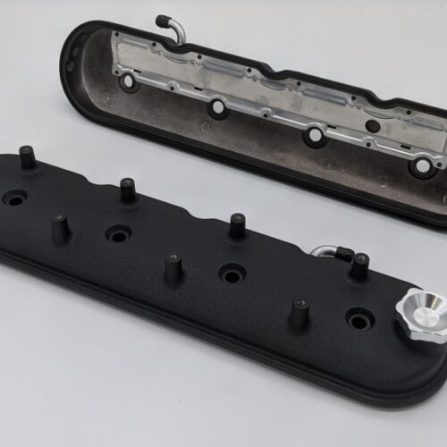 Granatelli 96-22 GM LS Standard Height Valve Cover w/Angled Coil Mount - Blk Wrinkle (Pair) - Image 2