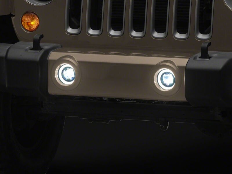 Raxiom for 2007-2018 Jeep Wrangler JK V2 LED Switchback Fog Lights with Amber Turn Signal and Halo Rings - Image 7