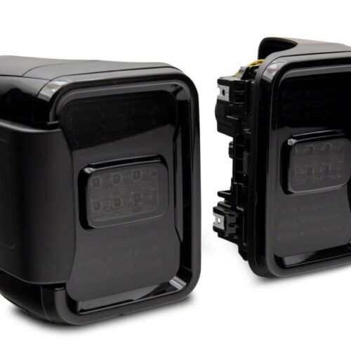 Alternative view of Raxiom for 2020-2023 Jeep Gladiator JT w/ Factory Halogen LED Tail Lights- Black Housing (Smoked Lens)