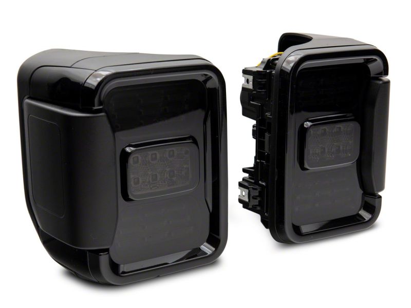 Raxiom for 2020-2023 Jeep Gladiator JT w/ Factory Halogen LED Tail Lights- Black Housing (Smoked Lens) - Image 2