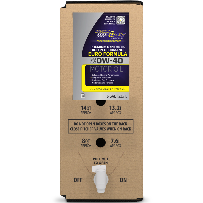 Royal Purple Premium Synthetic High Performance Euro Formula 0W40 Motor Oil - 6 Gallon Bag-In-Box - Image 2