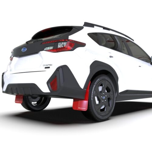 Rally Armor 24-26 Subaru Crosstrek Red UR Mud Flap White Logo - Image 2