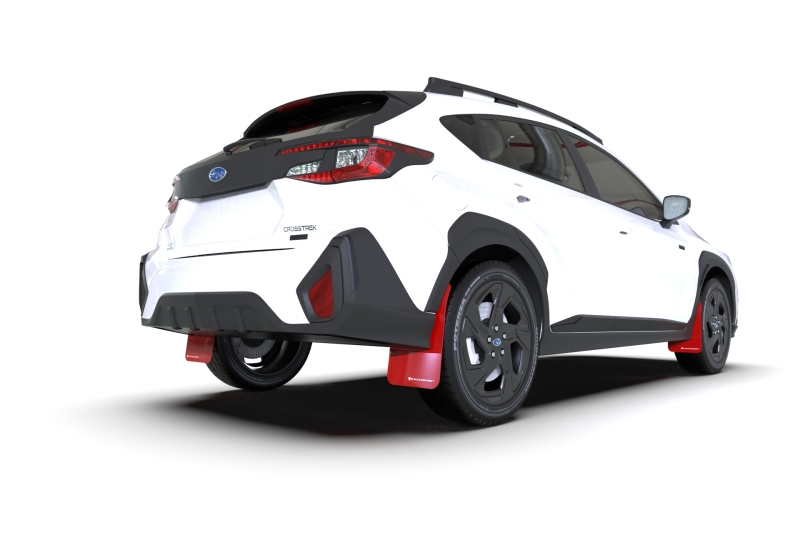 Rally Armor 24-26 Subaru Crosstrek Red UR Mud Flap White Logo - Image 2