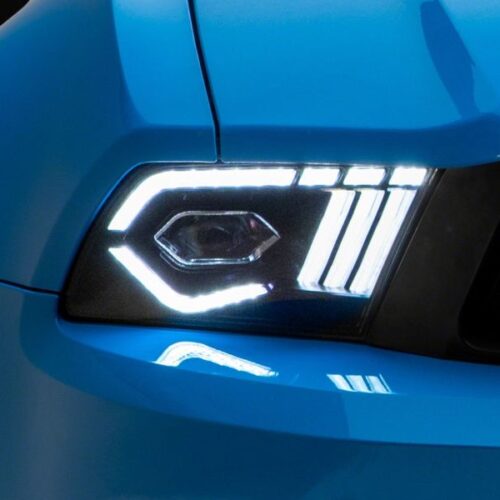 Raxiom for 2010-2012 Ford Mustang w/ Factory Halogen LED Projector Headlights- Black Housing (Clear Lens) - Image 7