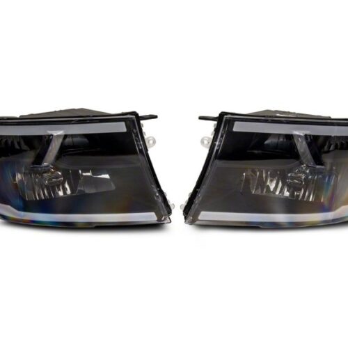 Alternative view of Raxiom for 2009-2018 Dodge RAM 1500/2500/3500 Axial Series Headlights w/ LED Bar- Black Housing (Clear Lens)
