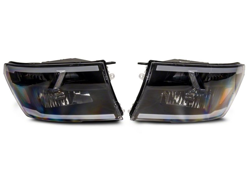 Raxiom for 2009-2018 Dodge RAM 1500/2500/3500 Axial Series Headlights w/ LED Bar- Black Housing (Clear Lens) - Image 2
