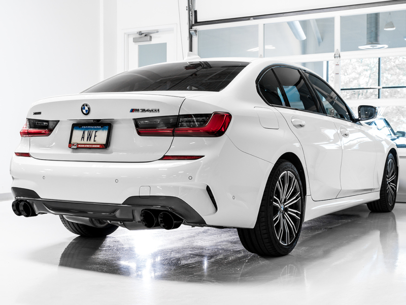 AWE Tuning Touring Edition Exhaust - Quad Diamond Black Tips for 2019+ BMW M340i (G20) Non-Resonated - Image 8