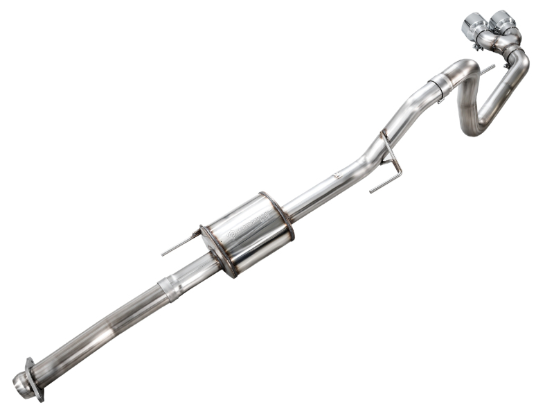 AWE Tuning Cat-Back Exhaust - 4.5in Dual Side Exit Chrome Tips for 21-25 Ford F150 (14th Gen Reg Cab) - Image 7