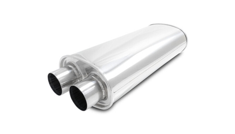 Vibrant 10538 Streetpower Oval Muffler 2.50in Dual Inlet/Outlet 18in Body Length