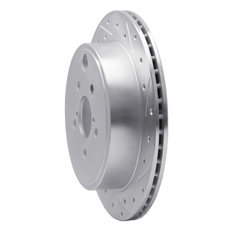 R1 Concepts for 10-25 Scion FR-S Rear Right Drilled & Slotted Silver Brake Rotor - Image 2
