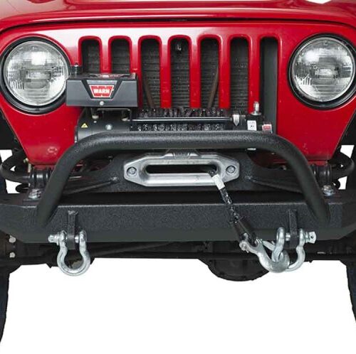 Fishbone Offroad 97-06 Jeep Wrangler TJ Rubicon Front Bumper W/Winch Guard - Blk Textured Powdercoat - Image 9