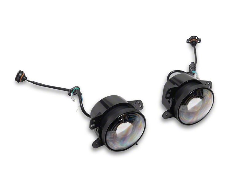Raxiom for 2007-2018 Jeep Wrangler JK V2 LED Switchback Fog Lights with Amber Turn Signal and Halo Rings