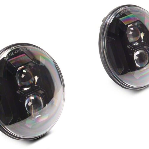 Raxiom for 2007-2018 Jeep Wrangler JK Axial Series DB2 LED Headlights- Black Housing- Clear Lens - Image 2