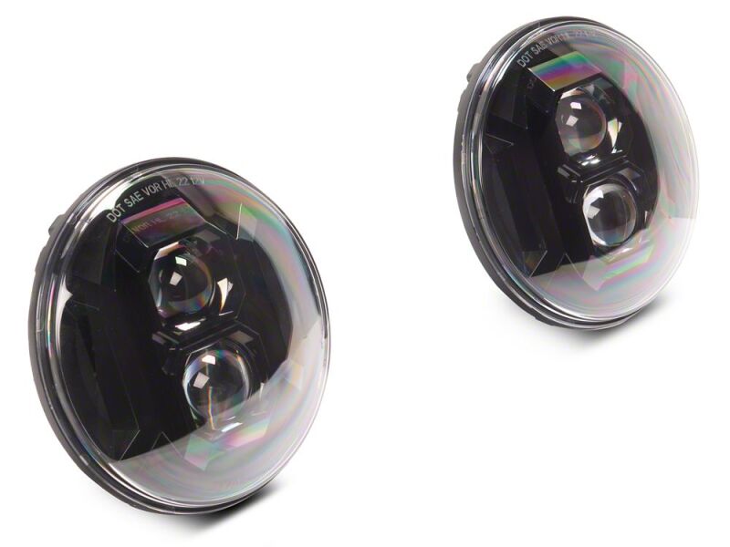 Raxiom for 2007-2018 Jeep Wrangler JK Axial Series DB2 LED Headlights- Black Housing- Clear Lens - Image 2