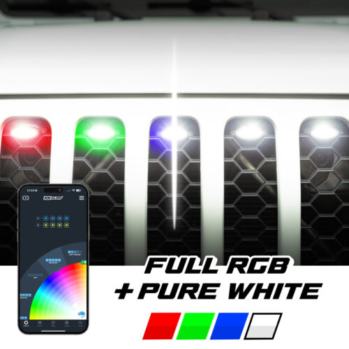 Alternative view of XK Glow XKmax Pre-Runner Style RGBW LED Grill Pods - 5pc