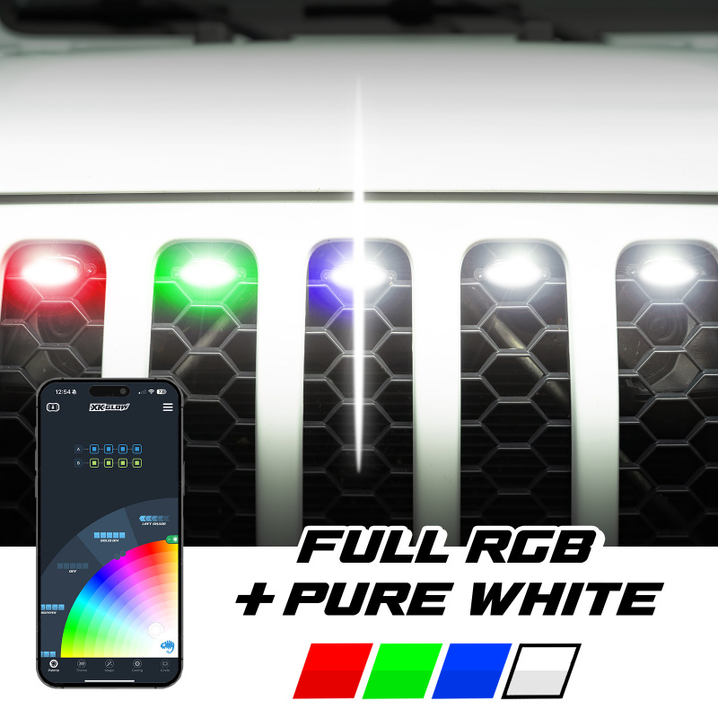 XK Glow XKmax Pre-Runner Style RGBW LED Grill Pods - 6pc - Image 2