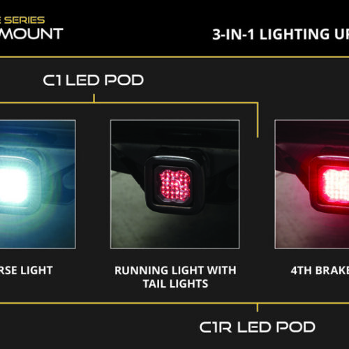 Diode Dynamics 23-24 Chevrolet Colorado Hitch Mount LED Pod Reverse Kit C1R - Image 7