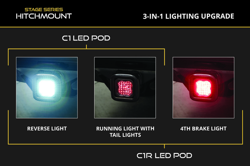 Diode Dynamics 23-24 Chevrolet Colorado Hitch Mount LED Pod Reverse Kit C1R - Image 7