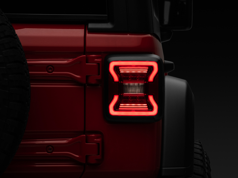 Raxiom for 2018-2022 Jeep Wrangler JL LED Tail Lights- Black Housing - Red Lens - Image 7