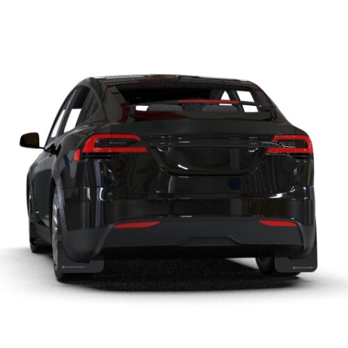 Rally Armor 22-26 Tesla Model X Black UR Mud Flap - Metallic Black Logo - Image 2